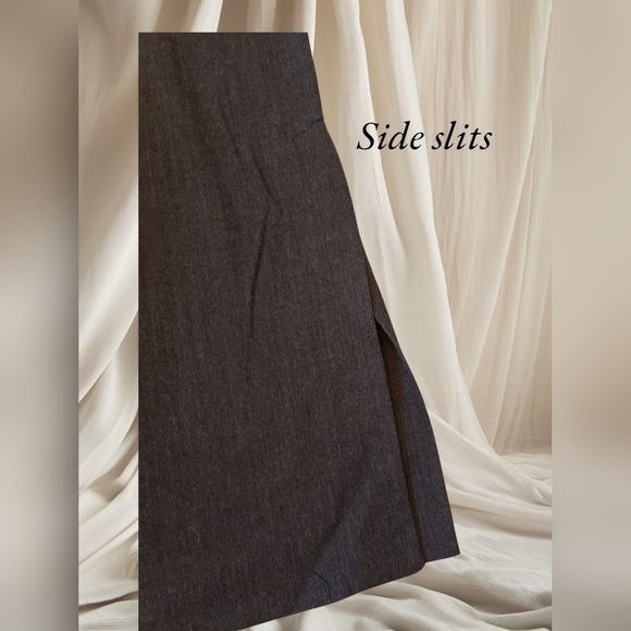 Vintage chic Alain Manoukian gray trousers with side slit - Picture 4 of 7